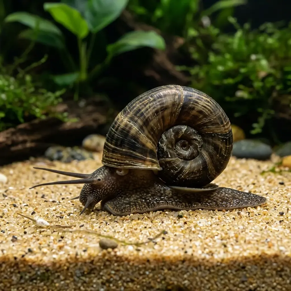 Caracol cuerno de carnero gigante (Marisa cornuarietis)