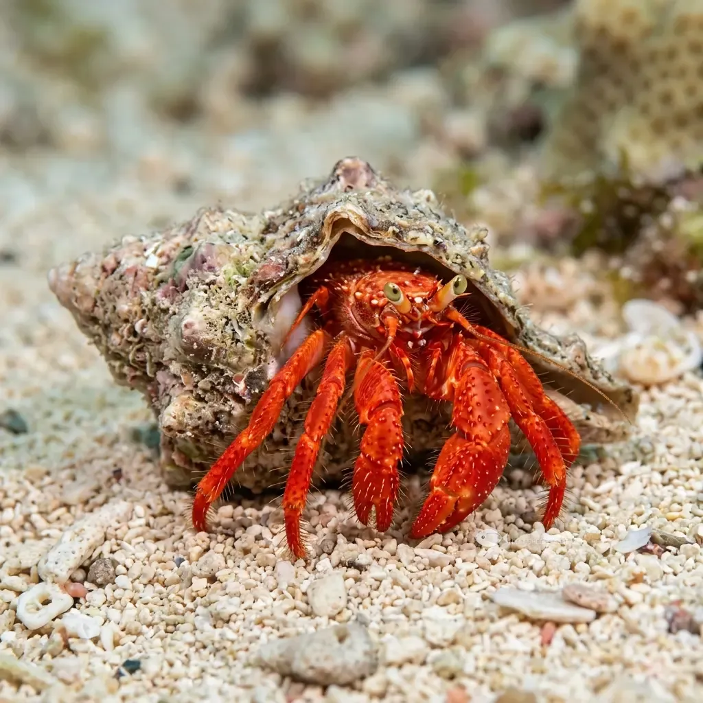Ermitano rojo reef (Paguristes cadenati)