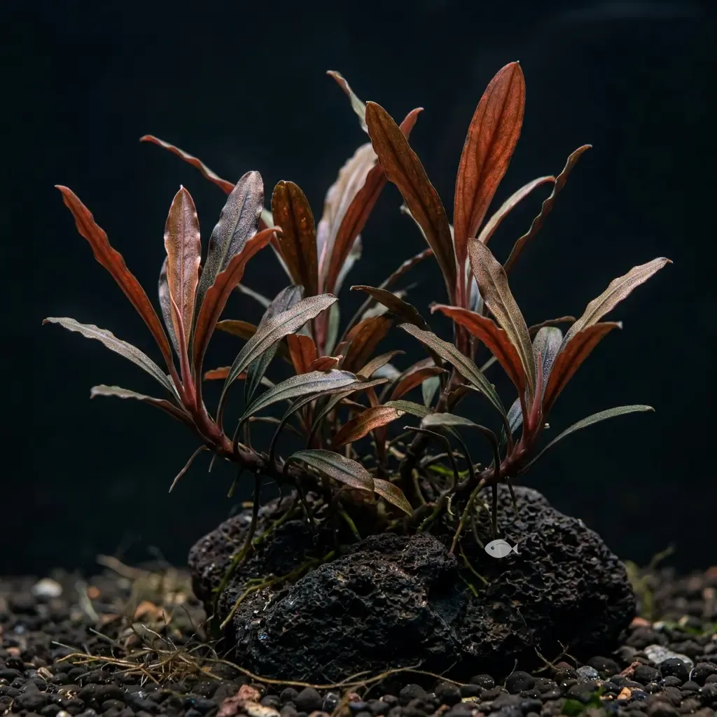 Bucephalandra sp. "Braun-rot narrow" (Bucephalandra sp. "Braun-rot narrow")